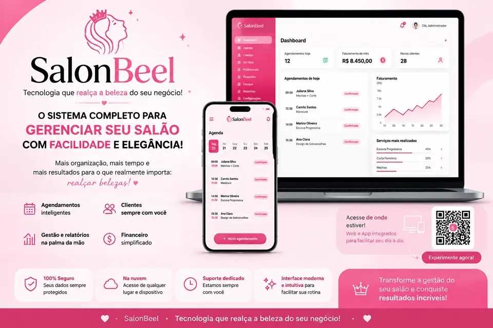 Sistema SalonBeel — Tecnologia que realça a beleza do seu negócio